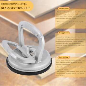 Glass Suction Cup Lifter, Tile Suction Cup Lifter, Glass Suction Cup Heavy Duty Aluminum 2Pack for Lifting Moving Glass, Tiles, Mirror, Granite, Fix Gap Laminate Floors
