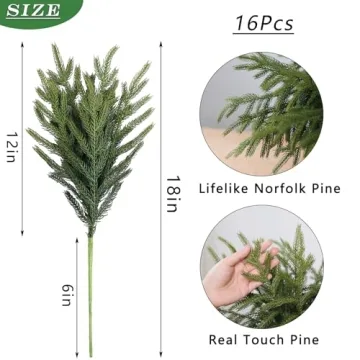 Lifelike Norfolk Pine Branches for Stunning Decor