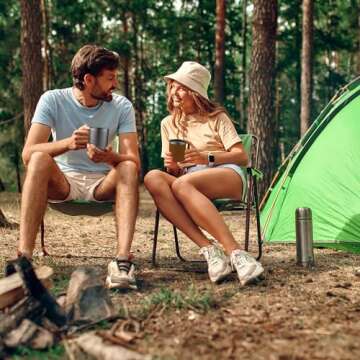 Zulay 12 oz Insulated Coffee Mug with Lid - Stainless Steel Camping Mug Tumbler with Handle - Double Wall Vacuum Duracoated Insulated Mug For Travel, Camping, Office, Outdoor (Cinnamon)