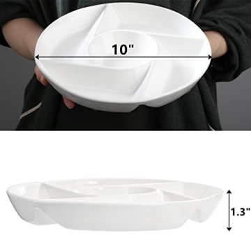DEAYOU 5-Compartment Ceramic Serving Platters for Parties