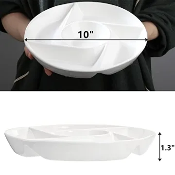 DEAYOU 5-Compartment Ceramic Serving Platters for Parties