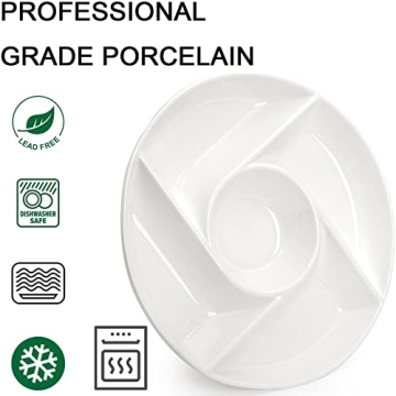 DEAYOU 5-Compartment Ceramic Serving Platters for Parties