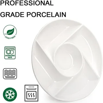 DEAYOU 5-Compartment Ceramic Serving Platters for Parties