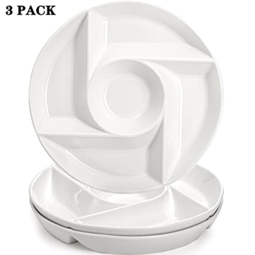 DEAYOU 5-Compartment Ceramic Serving Platters for Parties