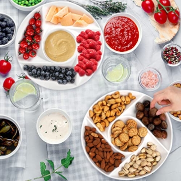 DEAYOU 5-Compartment Ceramic Serving Platters for Parties