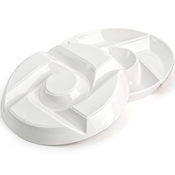 DEAYOU 5-Compartment Ceramic Serving Platters for Parties