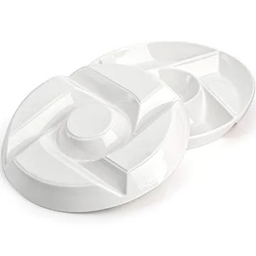 DEAYOU 5-Compartment Ceramic Serving Platters for Parties