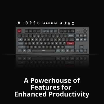 Montech MKey TKL Mechanical Gaming Keyboard: Customizable RGB LED, Premium MDA Profile PBT Keycap, H...