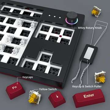 Montech MKey TKL Mechanical Gaming Keyboard: Customizable RGB LED, Premium MDA Profile PBT Keycap, Hot-Swappable Gateron G Brown Pro 2.0 Pre-lubed Switches, Osaka Castle Theme, Darkness (MK87DB)