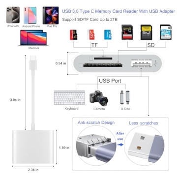 SZHAIYIJIN USB C SD Card Reader for Fast File Transfers