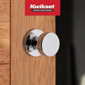 Kwikset Pismo Interior Passage Door Knob, Handle For Closet and Hallway Doors, Non-Locking Doorknob,...