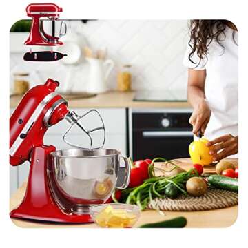 Stainless Steel Flat Beater for KitchenAid 4.5-5 Quart Tilt-Head Stand Mixers, Paddle Attachment for...