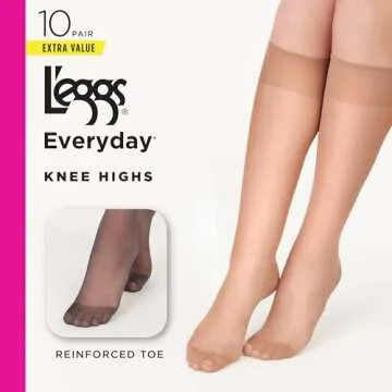 L'eggs Women's Everyday Knee High Stockings - 10 Pack