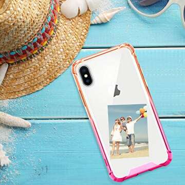 SALAWAT for iPhone Xs Max Case, Clear iPhone Xs Max Case Cute Gradient Anti Scratch Slim Phone Case ...