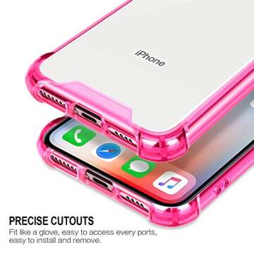 SALAWAT for iPhone Xs Max Case, Clear iPhone Xs Max Case Cute Gradient Anti Scratch Slim Phone Case Cover Reinforced TPU Bumper Shockproof Protective Case for iPhone Xs Max 6.5inch 2018 (Orange Pink)