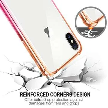 SALAWAT for iPhone Xs Max Case, Clear iPhone Xs Max Case Cute Gradient Anti Scratch Slim Phone Case Cover Reinforced TPU Bumper Shockproof Protective Case for iPhone Xs Max 6.5inch 2018 (Orange Pink)