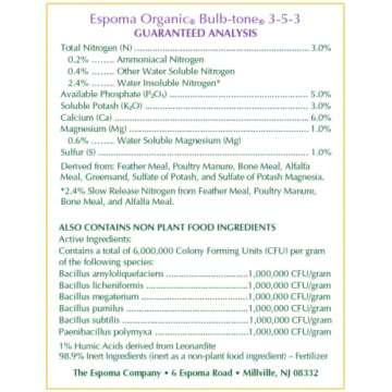 Espoma Organic Bulb-tone 3-5-3 Natural & Organic Fertilizer and Plant Food for all Spring and Fall Bulbs. 4 lb. Bag. Use for Planting & Feeding to Promote Vibrant Blooms