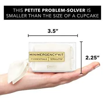 Pinch Provisions Velvet Minimergency Kit, Includes 17 Travel-Sized Cosmetic Essentials, Convenient for Purses, Emergency Beauty Accessories, Gifts for Holiday’s & Birthday’s, Ivory