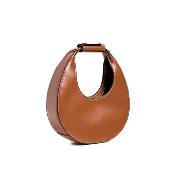 STAUD Women's Tan Mini Moon Bag - Chic Leather Purse