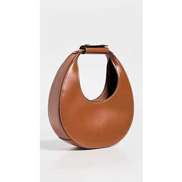 STAUD Women's Tan Mini Moon Bag - Chic Leather Purse