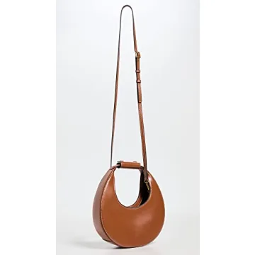 STAUD Women's Tan Mini Moon Bag - Chic Leather Purse