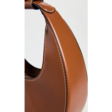 STAUD Women's Tan Mini Moon Bag - Chic Leather Purse