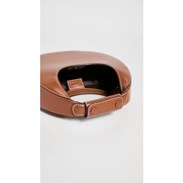 STAUD Women's Tan Mini Moon Bag - Chic Leather Purse