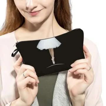 Livel lhood Ballet Cosmetic Bag Cute Makeup Bag Travel Toiletry Storage Zipper Pouch Present for Ballet Dancers Women Families Friends Sisters