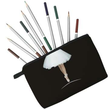 Livel lhood Ballet Cosmetic Bag Cute Makeup Bag Travel Toiletry Storage Zipper Pouch Present for Ballet Dancers Women Families Friends Sisters