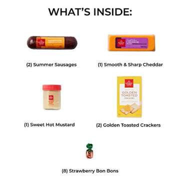 Hickory Farms Farmhouse Sausage & Cheese Medium Gift Box | Gourmet Food Basket, Perfect For Family, ...