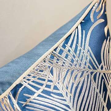 Avigers 12 x 20 Inches Light Blue Silver Peacock Feathers Cushion Cases Luxury Throw Pillow Covers Home Decorative Pillows for Couch Sofa Living Room Bedroom Cars 30 x 50cm