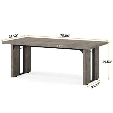 Tribesigns 71" Rustic Farmhouse Style Dining Table for 6-8