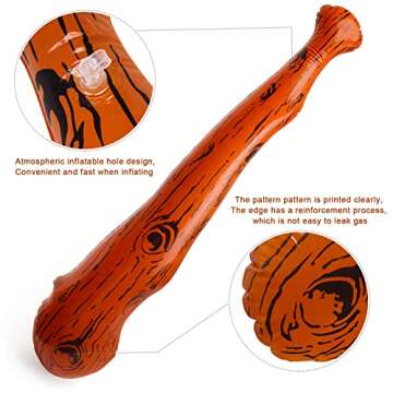 Yewong Caveman Costume Accessory Set - Includes Bone Hair Pin,Skinny Scarf, Inflatable Cave Bat and Tooth Bone Necklace for Caveman Cosplay Party