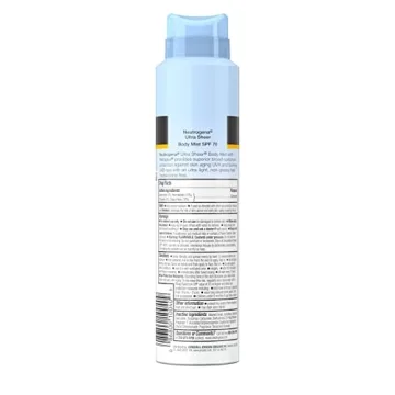 Neutrogena Sunscreen Spray, Ultra Sheer Body Mist, Broad Spectrum SPF 70, Non-Greasy Water Resistant Body Sunscreen Mist, Non-Comedogenic, 5 oz, 3 Pack