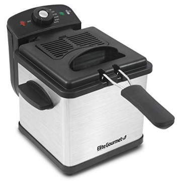 Elite Gourmet EDF1607# 800-Watt Compact Deep Fryer with Adjustable Temperature and Lid