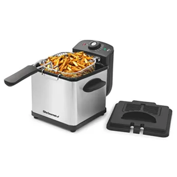 Elite Gourmet 800W Compact Deep Fryer with View Window