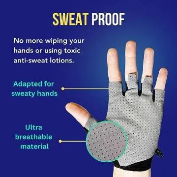 ONISSI Pro Gaming Gloves for Sweaty Hands|Gamer Grip Gloves for Video Games|Sim Racing Gloves for Men and Women|Anti Sweat, Half Finger Gaming Gloves for PS4/PS5/Xbox/Computer/PC/VR/Mobile/Sim Racer