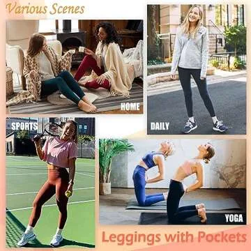 NEW YOUNG Women’s Leggings with Pockets for Workouts