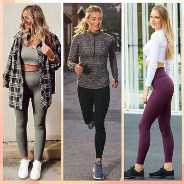 NEW YOUNG 3 Pack Leggings with Pockets for Women,High Waisted Tummy Control Workout Yoga Pants