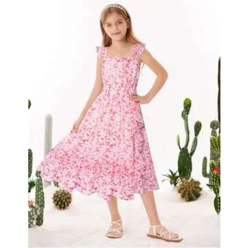 GRACE KARIN Pink Girls Summer Dress for Parties and Holidays