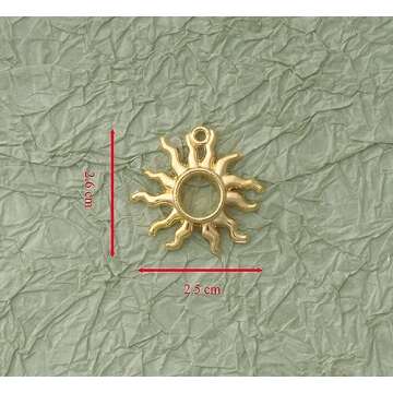 Ruwado 30 Pcs Sun Charms Hollow Metal Vintage Celestial Pendants Beads for Jewelry Making Kit Findin...