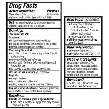 Pataday Once Daily Relief Allergy Eye Drops by Alcon, for Eye Allergy Itch Relief, 2.5 ml (Pack of 1...