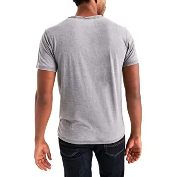 Lucky Brand Men's Venice Burnout Notch Neck Tee Shirt - Stylish and Comfortable