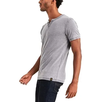 Lucky Brand Men's Venice Burnout Notch Neck Tee Shirt - Stylish and Comfortable