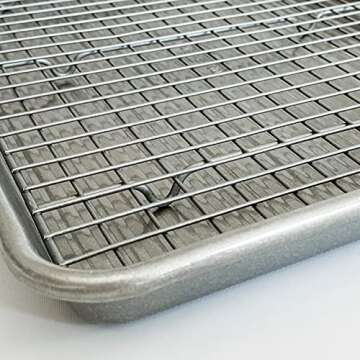 USA Pan Jelly Roll Baking Pan and Bakeable Cooling Rack, Nonstick Commercial Quality