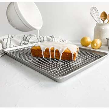 USA Pan Jelly Roll Baking Pan and Bakeable Cooling Rack, Nonstick Commercial Quality