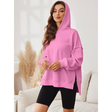 Glamaker Women's Chic Oversized Hoodie with Side Zip Style