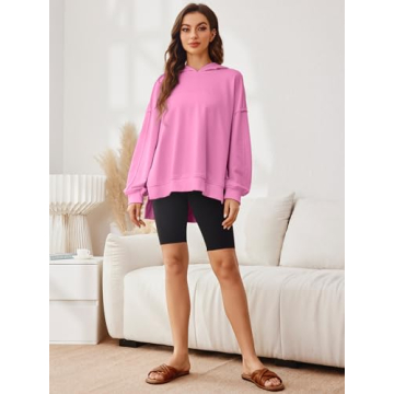 Glamaker Women's Chic Oversized Hoodie with Side Zip Style