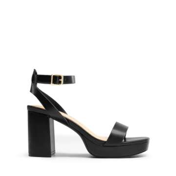 DREAM PAIRS Platform Heels for Women High Block Chunky Open Toe Ankle Strap Heels Fashion Wedding Pa...