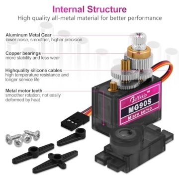 Beffkkip MG90S Micro Servo Motor for RC Use